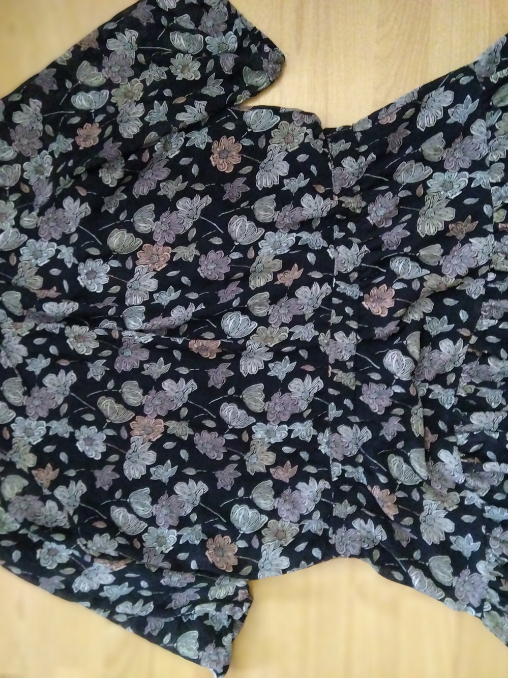 Smart Reitmans Midi Black Floral Short-Sleeve Dress Excellent Shaped - Picture 2 of 5